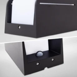 B.K.Licht - Buiten Wandlamp - Met Bewegingssensor - Voor Buiten - Netstroom - Metalen - Rechthoekige - Zwarte Wandlampen - Met 1 Lichtpunt - IP44 - Buitenverlichting - Buitenlamp - E27 Fitting - 25.5x12x10 Cm - Excl. Lichtbron -Tuinmeubelseries Winkel 1200x1200 1934