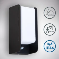 B.K.Licht - Buiten Wandlamp - Met Bewegingssensor - Voor Buiten - Netstroom - Metalen - Rechthoekige - Zwarte Wandlampen - Met 1 Lichtpunt - IP44 - Buitenverlichting - Buitenlamp - E27 Fitting - 25.5x12x10 Cm - Excl. Lichtbron -Tuinmeubelseries Winkel 1200x1200 1939