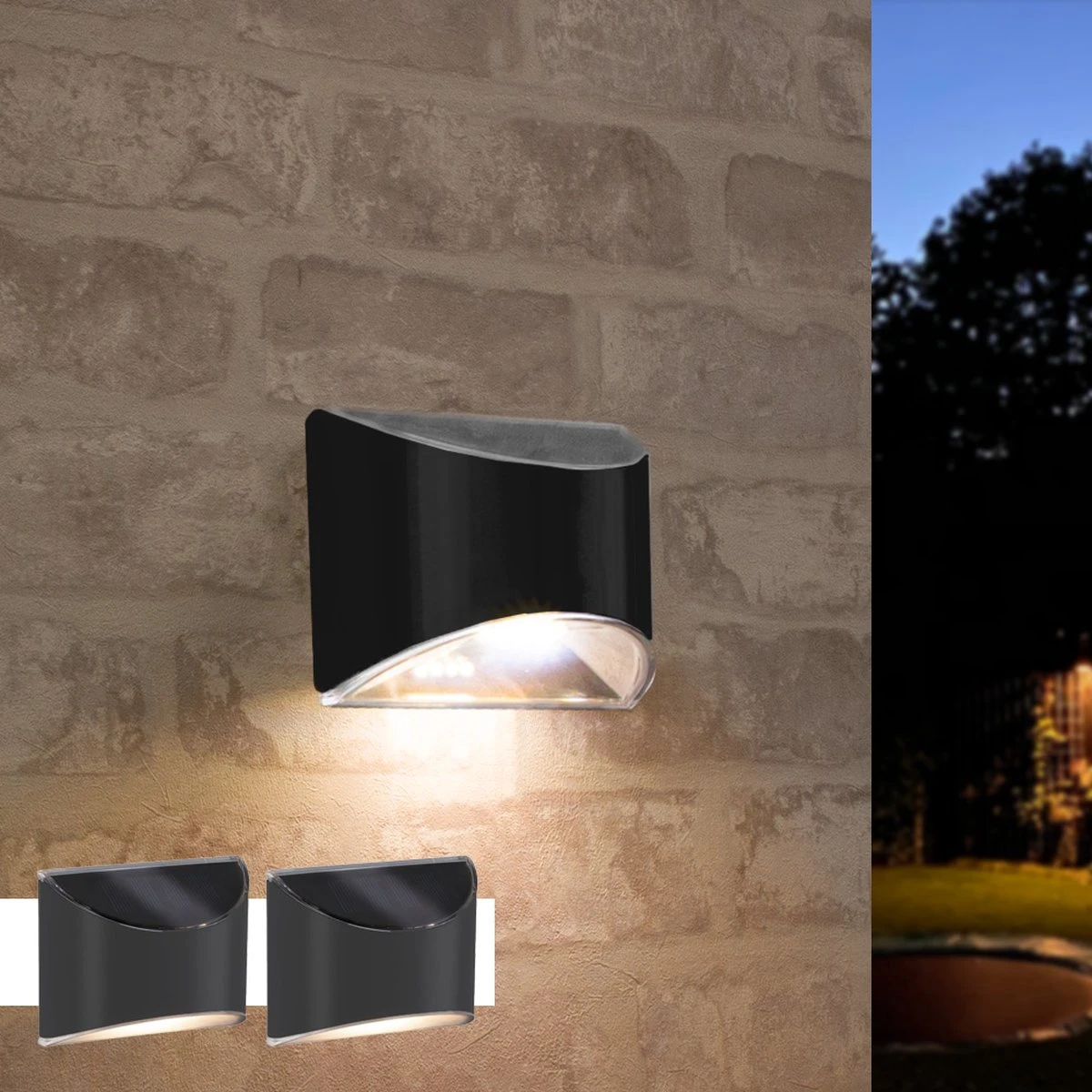 Solar wandlamp 'Quinn' - 2 stuks - Downlight - Wandlamp op zonne-energie Merkloos Solar Wandlamp 'Quinn' - 2 Stuks - Downlight - Wandlamp Op Zonne-energie -Tuinmeubelseries Winkel 1200x1200 1953