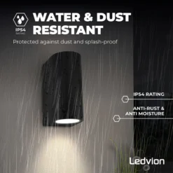 Ledvion Douglas - Wandlamp Buiten - Zwart - Up Down Light - 2x GU10 Fitting - IP54 -Tuinmeubelseries Winkel 1200x1200 1979