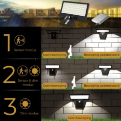 Lueas®- Draadloze LED Muurlamp Met Bewegingssensor – Met Afstandsbediening – Op Zonne-energie - Warm & Wit Licht -Tuinmeubelseries Winkel 1200x1200 2004
