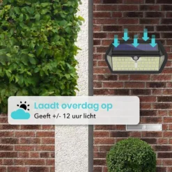 Iqonic Buitenlamp Met Bewegingssensor - Zonne-energie - 266 LED's - Wandlamp Buiten Met Sensor - Solar Buitenverlichting - Zwart -Tuinmeubelseries Winkel 1200x1200 2010