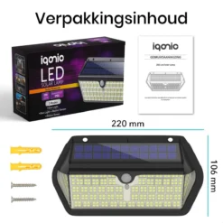 Iqonic Buitenlamp Met Bewegingssensor - Zonne-energie - 266 LED's - Wandlamp Buiten Met Sensor - Solar Buitenverlichting - Zwart -Tuinmeubelseries Winkel 1200x1200 2011
