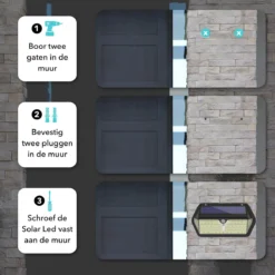 Iqonic Buitenlamp Met Bewegingssensor - Zonne-energie - 266 LED's - Wandlamp Buiten Met Sensor - Solar Buitenverlichting - Zwart -Tuinmeubelseries Winkel 1200x1200 2012