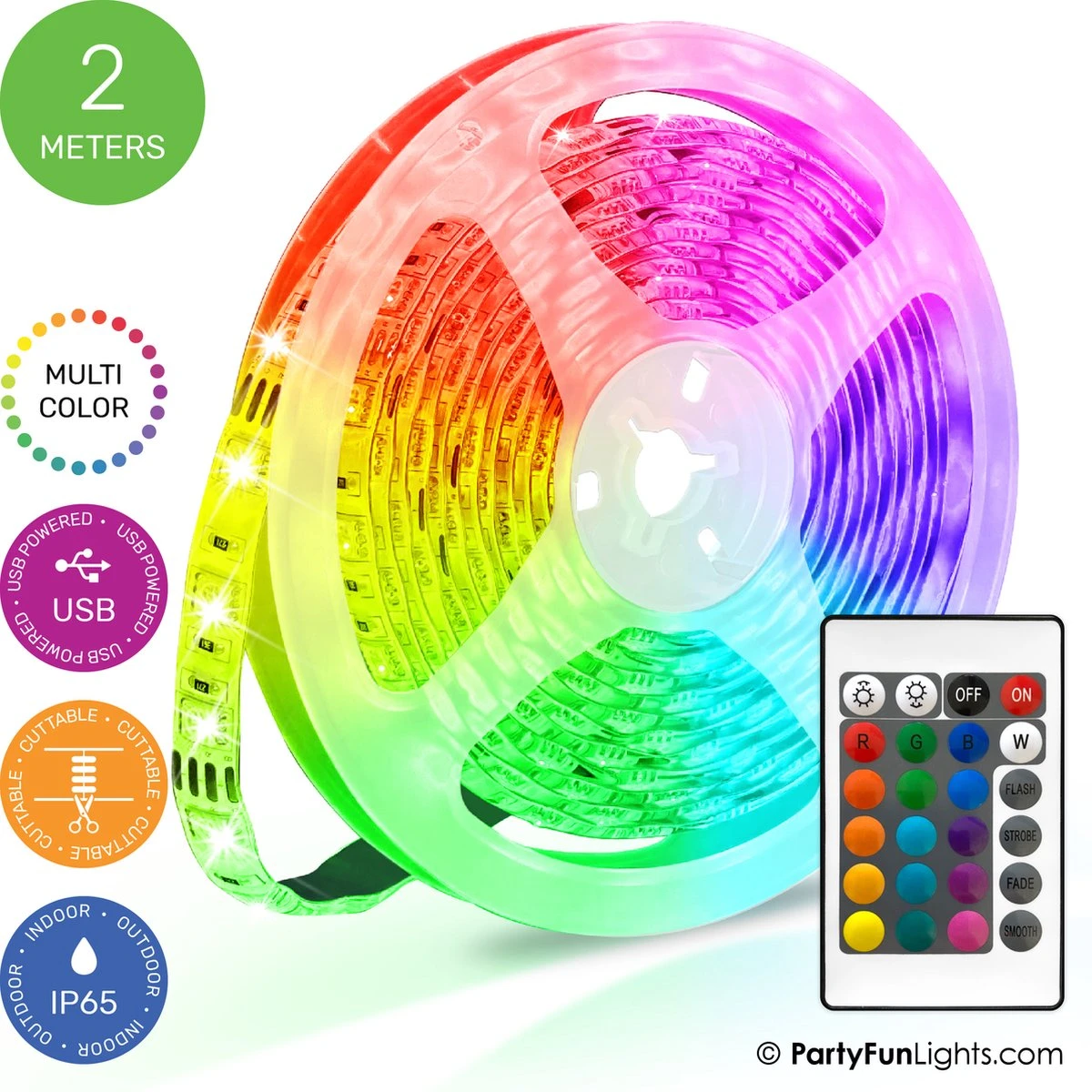 PartyFunLights - LED Strip - Multi-Color RGB - Werkt op USB - 2 Meter PartyFunLights - LED Strip - Multi-Color RGB - Werkt Op USB - 2 Meter -Tuinmeubelseries Winkel 1200x1200 2019