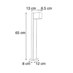 QAZQA Baleno - Moderne Staande Buitenlamp | Staande Lamp Voor Buiten - 1 Lichts - H 650 Mm - Donkergrijs - Buitenverlichting -Tuinmeubelseries Winkel 1200x1200 2134