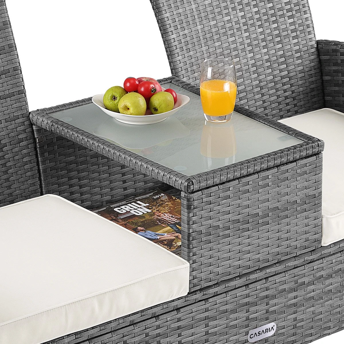 Casaria Polyrattan Tuinbank - Incl. Tafel & Kussens 7 cm - Grijs Casaria Polyrattan Tuinbank - Incl. Tafel & Kussens 7 Cm - Grijs -Tuinmeubelseries Winkel 1200x1200 217