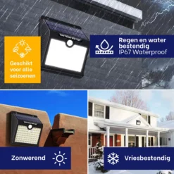 Merkloos Solar Buitenlamp Met Bewegingssensor - Wit Licht - Tuinverlichting Op Zonne-energie - IP65 Waterdicht - 2 Stuks - 97 LEDs - 2700K - Zwart -Tuinmeubelseries Winkel 1200x1200 2175