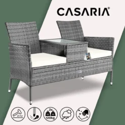 Casaria Polyrattan Tuinbank - Incl. Tafel & Kussens 7 Cm - Grijs 5 Casaria Polyrattan Tuinbank - Incl. Tafel & Kussens 7 Cm - Grijs -Tuinmeubelseries Winkel 1200x1200 218