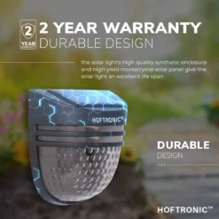 4x HOFTRONIC Tropo - Solar Wandlamp Buiten - IP65 Waterdicht - Wintersolar Technologie Monokristal Zonnepaneel - 3000K Warm Wit (sfeervol) - Solar Tuinverlichting Op Zonne Energie -Tuinmeubelseries Winkel 1200x1200 2214