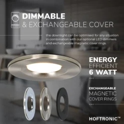 HOFTRONIC Venezia - Set Van 6 LED Inbouwspots RVS - IP65 Waterdicht - Dimbaar - 6 Watt 600 Lumen - Met Lichtbron - 2700K Warm Wit Licht - Zaagmaat 65mm - Inbouwdiepte 45mm - Geschikt Voor Badkamer, Woonkamer, Veranda En Carport - 3 Jaar Garantie -Tuinmeubelseries Winkel 1200x1200 2220