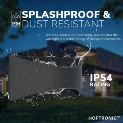 HOFTRONIC Lowa - LED Wandlamp Rechthoek - Up And Down Light (2 Lichts) - 6 Watt 3000K Warm Wit Licht - Modern Design - IP54 Waterdicht - Geschikt Als Binnen En Buiten Wandlamp - 3 Jaar Garantie -Tuinmeubelseries Winkel 1200x1200 2228