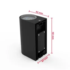 B.K.Licht - Wandlamp - Binnen En Buiten - Up En Down Light - Metaal - Zwart - IP44 - Incl. GU10 Lichtbronnen -Tuinmeubelseries Winkel 1200x1200 2270