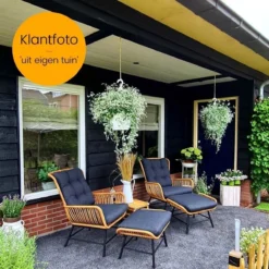 BUITEN Living Dex Wicker Loungestoel Tuin Incl. Wicker Voetenbank | Wicker + Aluminium | Bamboe Antraciet -Tuinmeubelseries Winkel 1200x1200 23