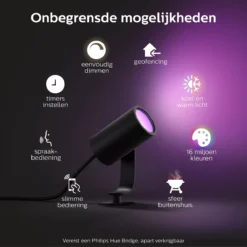 Philips Hue Lily Tuinspot Starterspakket - Prikspot White And Color Ambiance - Prikspots Voor Buiten - Tuinverlichting - 4 Spots - Zwart -Tuinmeubelseries Winkel 1200x1200 2325