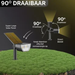 Happy Goods - Solar Prikspot - Buitenlampen - Tuinsteker - Buiten - Solar - Tuinverlichting - Lampen - Buiten Verlichting - Tuinlantaarn - Padverlichting - Zonne-energie - Warm White - Prikspot - Zomer - Duurzaam -Tuinmeubelseries Winkel 1200x1200 2339