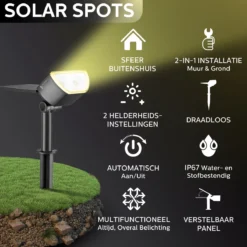 Happy Goods - Solar Prikspot - Buitenlampen - Tuinsteker - Buiten - Solar - Tuinverlichting - Lampen - Buiten Verlichting - Tuinlantaarn - Padverlichting - Zonne-energie - Warm White - Prikspot - Zomer - Duurzaam -Tuinmeubelseries Winkel 1200x1200 2341