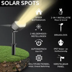Happy Goods - Solar Prikspot - Buitenlampen - Tuinsteker - Buiten - Solar - Tuinverlichting - Lampen - Buiten Verlichting - Tuinlantaarn - Padverlichting - Zonne-energie - Warm White - Prikspot - Zomer - Duurzaam -Tuinmeubelseries Winkel 1200x1200 2342