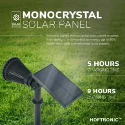 2x HOFTRONIC Bend - Solar Tuinspot - Zwart - IP65 Waterdicht - Prikspot - 2 Lichtstanden - Tot 9 Uur Brandtijd - Kantelbaar Monokristal Zonnepaneel - 3000K Warm Wit (sfeervol) - Solar Tuinverlichting Zonne Energie -Tuinmeubelseries Winkel 1200x1200 2363