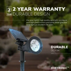 2x HOFTRONIC Bend - Solar Tuinspot - Zwart - IP65 Waterdicht - Prikspot - 2 Lichtstanden - Tot 9 Uur Brandtijd - Kantelbaar Monokristal Zonnepaneel - 3000K Warm Wit (sfeervol) - Solar Tuinverlichting Zonne Energie -Tuinmeubelseries Winkel 1200x1200 2365