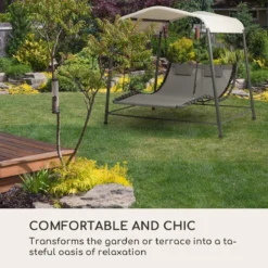 Blumfeldt Palermo Schommelbank - Hollywoodschommel 130 X 207 Cm - Ligbed Met Dak - Schommelstoel Voor 2 Personen - Tuinbank Inclusief Nekkussens - Stalen Frame En Polyester Dak - Grijs 8 Blumfeldt Palermo Schommelbank - Hollywoodschommel 130 X 207 Cm - Ligbed Met Dak - Schommelstoel Voor 2 Personen - Tuinbank Inclusief Nekkussens - Stalen Frame En Polyester Dak - Grijs -Tuinmeubelseries Winkel 1200x1200 237