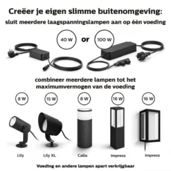 Philips Hue Lily XL-tuinspot - Wit En Gekleurd Licht - Zwart - Laagspanning -Tuinmeubelseries Winkel 1200x1200 2384