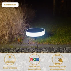 Lueas® - Solar Grondspot Telefoonbestuurbaar- Met App - Zonne-energie - Muurlamp - Lichtsensor - Bluetooth -Tuinmeubelseries Winkel 1200x1200 2444