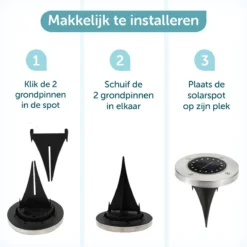 ForDig Solar Grondspots (8 Stuks) - RVS Grond Spots Op Zonne-energie Met 16 LED Spotjes - 10 Uur Buiten Verlichting In Tuin - IP65 Waterdicht - Tuinverlichting Lamp - Buitenverlichting Tuinlamp -Tuinmeubelseries Winkel 1200x1200 2461