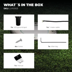 Ledvion Leo - LED Grondspot - 1m Kabel - RVS Geborsteld - Rond - GU10 Fitting - IP67 -Tuinmeubelseries Winkel 1200x1200 2470