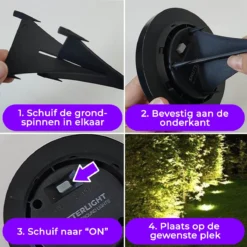 Shutterlight® 16 LED Solar Grondspot - Tuinverlichting - Zonlichtsensor - Zonne-energie - Matte Zwart - Warm Wit Licht - 4 Stuks - Buiten 7 Shutterlight® 16 LED Solar Grondspot - Tuinverlichting - Zonlichtsensor - Zonne-energie - Matte Zwart - Warm Wit Licht - 4 Stuks - Buiten -Tuinmeubelseries Winkel 1200x1200 2482