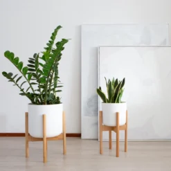 LifeGoods Planten Standaard - Uitschuifbare Bloempothouder - 20 Tot 30 Cm - Licht Bamboe -Tuinmeubelseries Winkel 1200x1200 2501