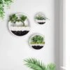 Loodi - Wand Decoratie - Ronde Stijlvolle Muur Plantenbak - Wit - 40x40x7cm