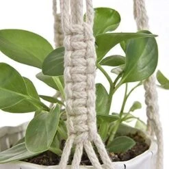 4 Stuks Plantenhangers - Boho Handgeweven Katoen Hangpot Voor Binnen/Buiten - Bloempot Met Kralen - Macramé Touw/Koord Hangplant Houder - Bohemian Wandhanger Decoratie - Verticale Tuin Plant Hanger Bloempothouder Planthanger Wit -Tuinmeubelseries Winkel 1200x1200 2571
