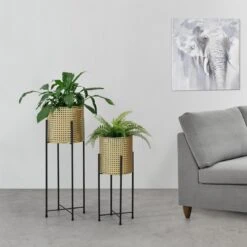 Bloempot Op Standaard Mol Set Van 2 Zwart En Goud 5 Bloempot Op Standaard Mol Set Van 2 Zwart En Goud -Tuinmeubelseries Winkel 1200x1200 2592