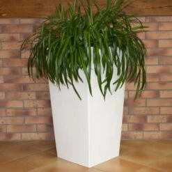 Prosperplast Kunststof Urbi Bloempot/plantenpot Met Binnenpot Wit 32 X 32 X 61 Cm - 21/49 Liter - Hoge Vierkante Bloempotten -Tuinmeubelseries Winkel 1200x1200 2607
