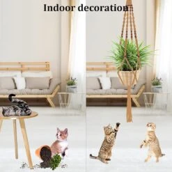 5 Stuks Luxe Jute Plantenhangers - Boho Handgeweven Katoen Hangpot Voor Binnen/Buiten - Hangende Bloempot Met Kralen - Macramé Touw/Koord Hangplant Houder - Bohemian Wandhanger Decoratie - Plant Hanger - Verticale Tuin Bloempothouder Planthanger -Tuinmeubelseries Winkel 1200x1200 2608