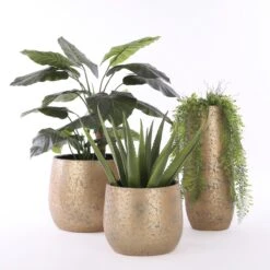 Mica Decorations Clemente Bloempot - H25,5 X Ø32 Cm - Terracotta - Goud -Tuinmeubelseries Winkel 1200x1200 2610