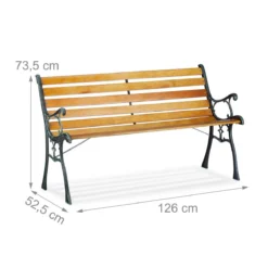 Relaxdays Tuinbank - Gietijzer - Parkbank - Tweezitter - Balkon & Terras - Houten Bank -Tuinmeubelseries Winkel 1200x1200 264