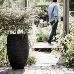 Capi Europe - Vaas Elegant Deluxe Rib NL - 40x60 - Zwart - Voor Binnen En Buiten - KBLR1131 -Tuinmeubelseries Winkel 1200x1200 2644