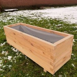 AMISHOUT - Plantenbak Van Balkjes 120x40x40 Cm - Natuural