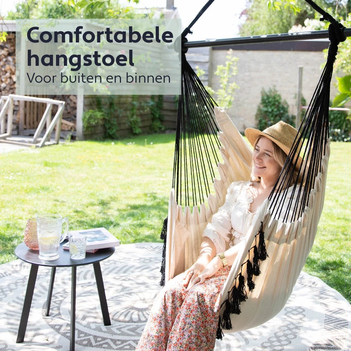 Vita5 XXL Hangstoel | Binnen&Buiten Hangnest | Incl. 2 Kussens en Boekenvak | Volwassenen&Kinderen | Hangmatstoel tot 225kg | Beige Vita5 XXL Hangstoel | Binnen&Buiten Hangnest | Incl. 2 Kussens En Boekenvak | Volwassenen&Kinderen | Hangmatstoel Tot 225kg | Beige -Tuinmeubelseries Winkel 1200x1200 338