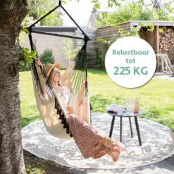 Vita5 XXL Hangstoel | Binnen&Buiten Hangnest | Incl. 2 Kussens En Boekenvak | Volwassenen&Kinderen | Hangmatstoel Tot 225kg | Beige 4 Vita5 XXL Hangstoel | Binnen&Buiten Hangnest | Incl. 2 Kussens En Boekenvak | Volwassenen&Kinderen | Hangmatstoel Tot 225kg | Beige -Tuinmeubelseries Winkel 1200x1200 341