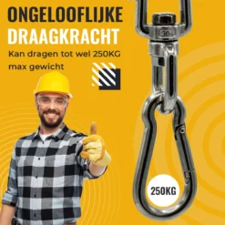 Itstrong® Plafondhaak Ophangsysteem Voor Binnen & Buiten – Ophanghaak Voor Bokszak – Schommel – Schommelstoel – Hangstoel - RVS -Tuinmeubelseries Winkel 1200x1200 379