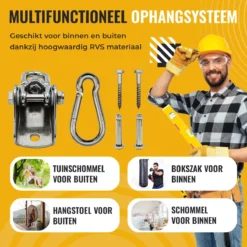 Itstrong® Plafondhaak Ophangsysteem Voor Binnen & Buiten – Ophanghaak Voor Bokszak – Schommel – Schommelstoel – Hangstoel - RVS -Tuinmeubelseries Winkel 1200x1200 380