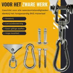 Itstrong® Plafondhaak Ophangsysteem Voor Binnen & Buiten – Ophanghaak Voor Bokszak – Schommel – Schommelstoel – Hangstoel - RVS -Tuinmeubelseries Winkel 1200x1200 381