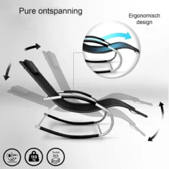 Sens Design Zonnebed - Ligbed - Weerbestendig - Zwart -Tuinmeubelseries Winkel 1200x1200 446