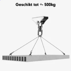 Luxe Ophangsysteem - 180° Schommelen, 360° Roteerbaar - Plafondhaak - Ophanghaak - Hangstoel Buiten - Hangstoel Binnen – Schommelstoel - Schommel - Bokszakken - RVS - Nederlandse Handleiding - -Tuinmeubelseries Winkel 1200x1200 454