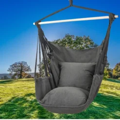 Hangmat Stoel - Hangstoel Voor Binnen Of Buiten - Incl. 2 Kussens - Zwart/Grijs Antraciet -Tuinmeubelseries Winkel 1200x1200 471