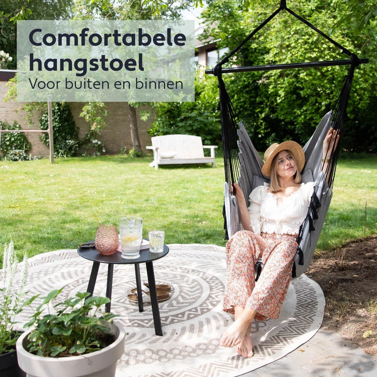 Vita5 XXL Hangstoel | Binnen&Buiten Hangnest | Incl. 2 Kussens en Boekenvak | Volwassenen&Kinderen | Hangmatstoel tot 225kg | Grijs Vita5 XXL Hangstoel | Binnen&Buiten Hangnest | Incl. 2 Kussens En Boekenvak | Volwassenen&Kinderen | Hangmatstoel Tot 225kg | Grijs -Tuinmeubelseries Winkel 1200x1200 472