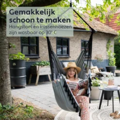 Vita5 XXL Hangstoel | Binnen&Buiten Hangnest | Incl. 2 Kussens En Boekenvak | Volwassenen&Kinderen | Hangmatstoel Tot 225kg | Grijs 3 Vita5 XXL Hangstoel | Binnen&Buiten Hangnest | Incl. 2 Kussens En Boekenvak | Volwassenen&Kinderen | Hangmatstoel Tot 225kg | Grijs -Tuinmeubelseries Winkel 1200x1200 474